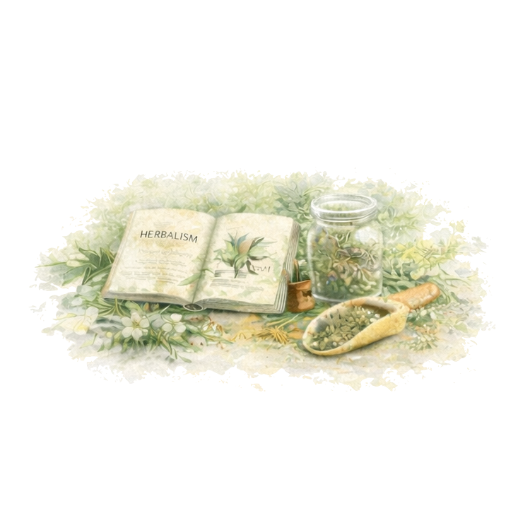 Reading among herbs and books